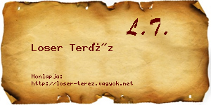 Loser Teréz névjegykártya